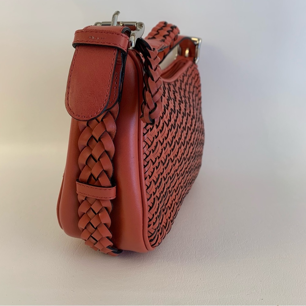 Talbots Red Woven Leather Handbag - Picture 7 of 8